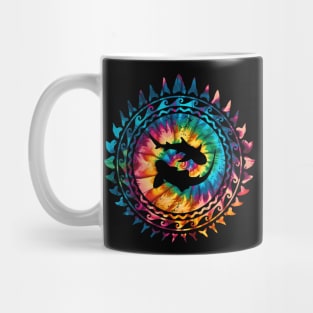 Zebra shark and Whitetip Shark Rainbow Tie Dye Mug